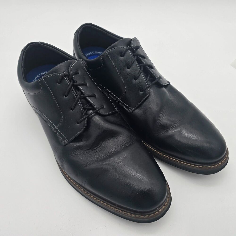 Nunn Bush True Comfort Gel Black Leather Derby Shoes Size 10.5